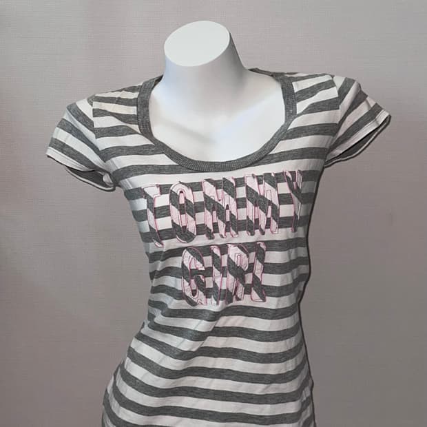 타미 스트라이프 빈티지 반소매 티