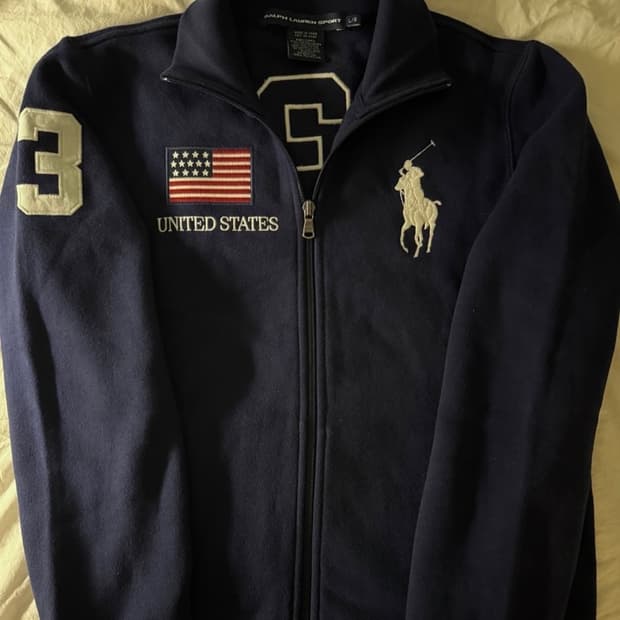 폴로 빅포니 성조기 집업 네이비 m