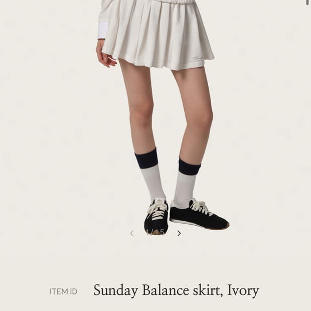 클리시어 선데이 밸런스 플리츠스커트 아이보리