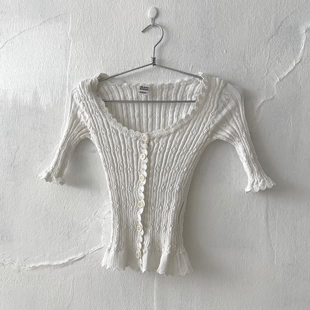 White Ribbed Knit Top