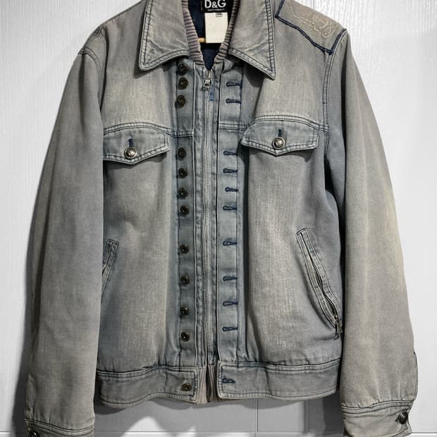 2000s 돌체앤가바나 레이어드 데님 봄버 자켓
