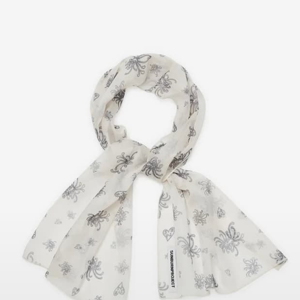 (새상품) 썬번프로젝트 Raw ink sheer 머플러 