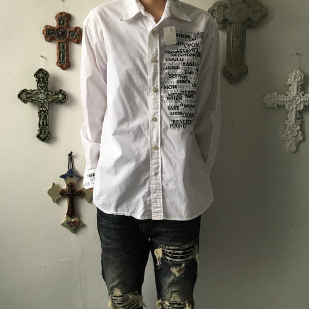 Lettering printing shirt