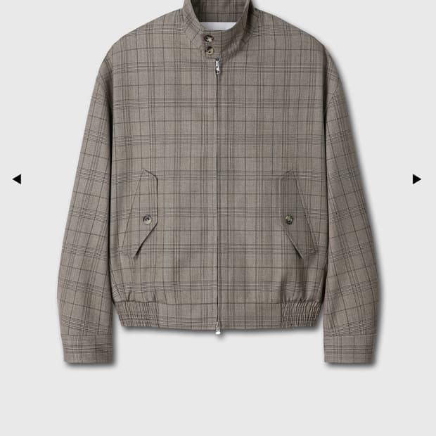 토니웩 체크 울 해링턴 자켓 팔아요