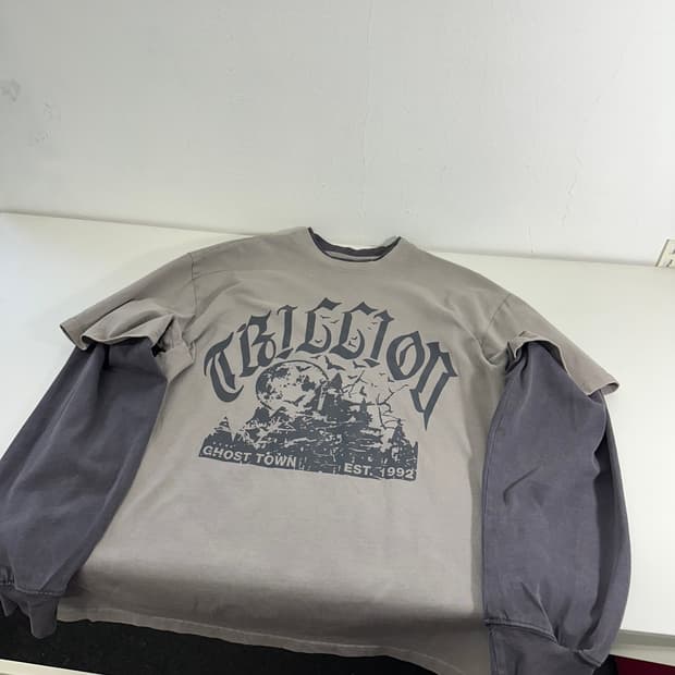 M 트릴리온 빈티지그레이 레이어드 슬리브긴팔티