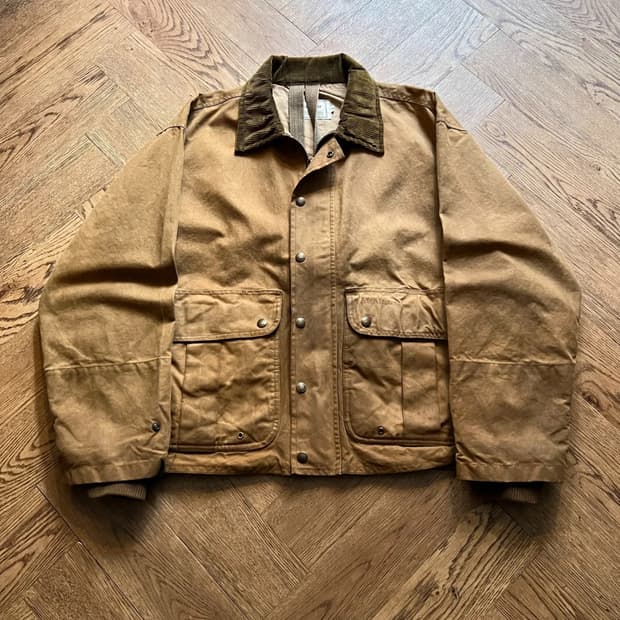 [M]90's USA 빈티지 브라운 왁스드 숏 헌팅 자켓