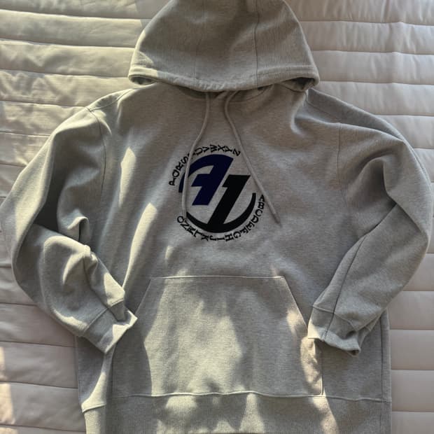 자라 x 아더에러 자수 후드 스웨트셔츠 그레이