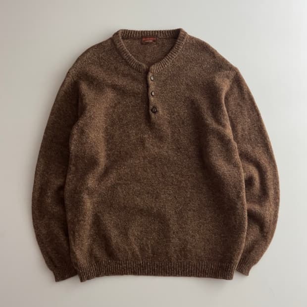 그린호크 헨리넥 3버튼 울 니트 L