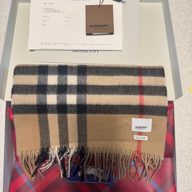 버버리 캐시미어 체크 머플러 목도리 / 버버리공홈 풀셋