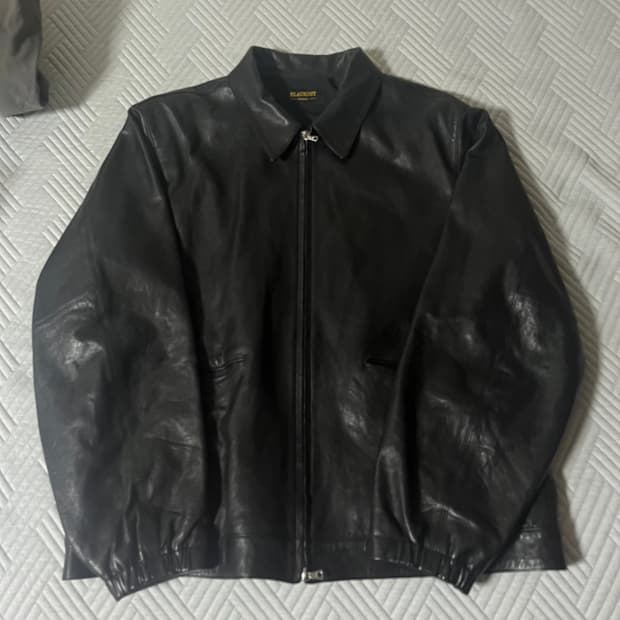 (L) 블랙아웃 느린양반 램스킨 가죽자켓