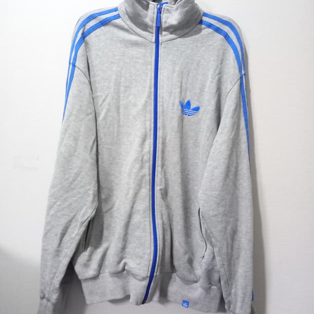 아디다스 희귀 파이어버드 그레이 블루 트랙탑 저지 져지집업  105/XL