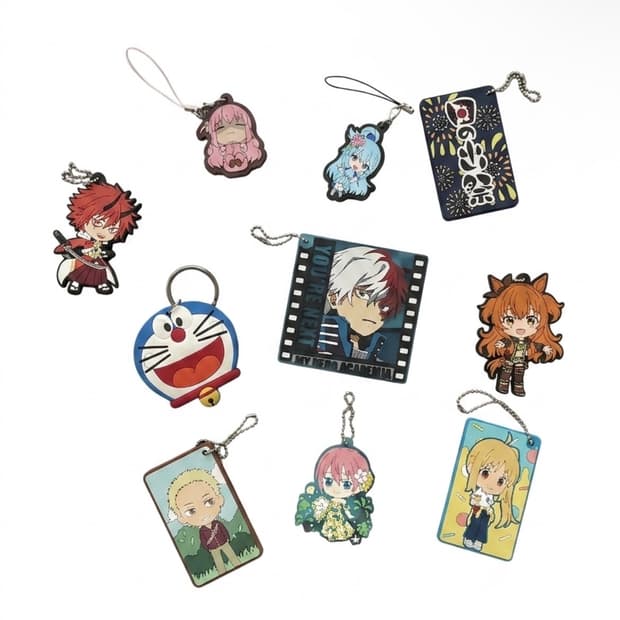 애니메이션 러버 스트랩 키링