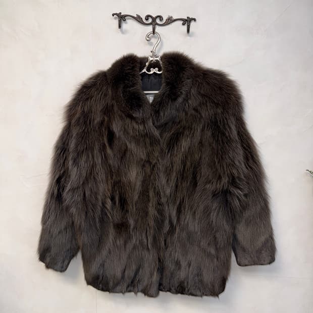 SAGA FOX ash brown fox fur coat jacket 
