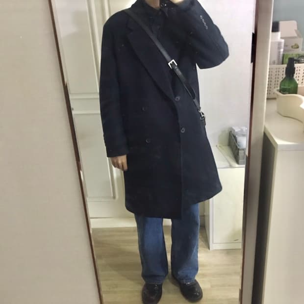 테이트 울 더블 코트 네이비 M사이즈