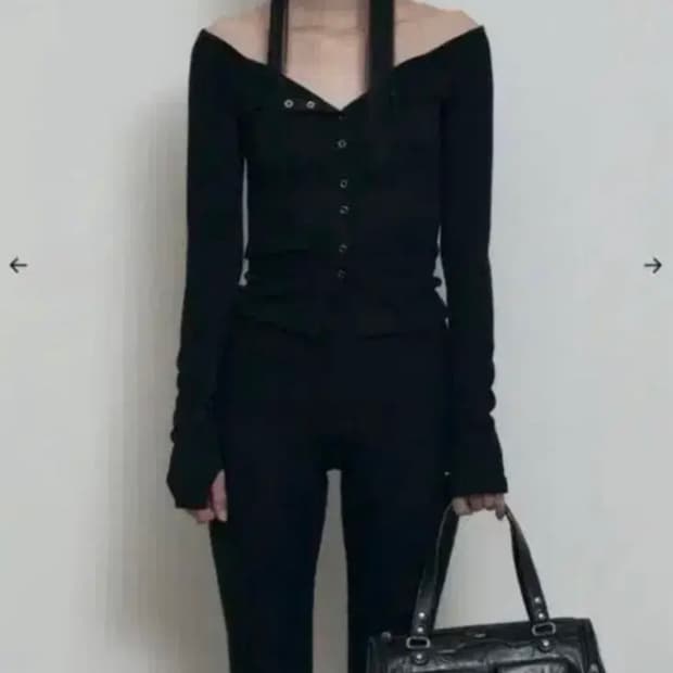보헤미안서울 보트넥 워머 가디건 블랙