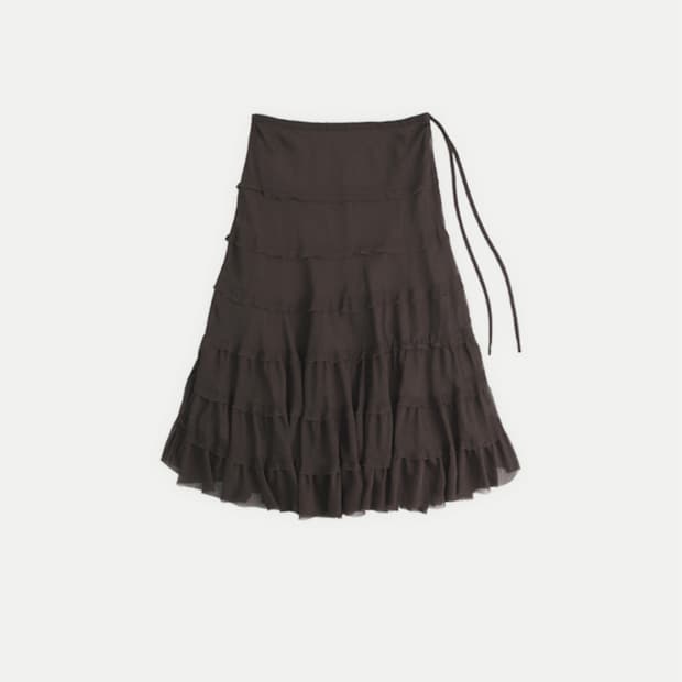 콜로신스 NORA SHIMMERING SKIRT NUT BROWN