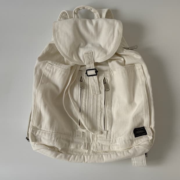 Twill Cotton Rucksack (White)