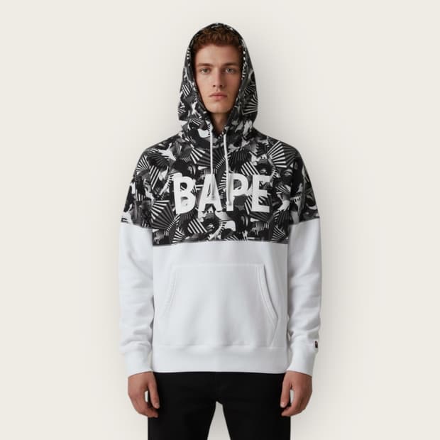 M/ 베이프 00s 카모 빅로고 후드티