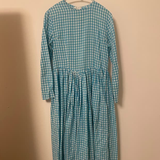 하늘색 패턴 원피스