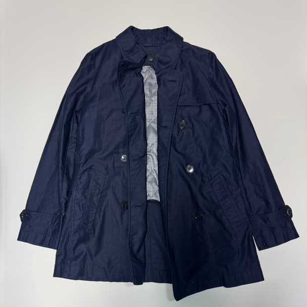 여성 유니클로 패딩 안감 트렌치코트 네이비