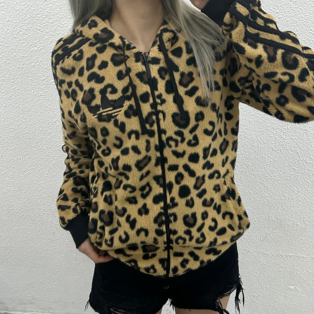 아디다스 블랙라인 호피 셰르파 후드집업 95