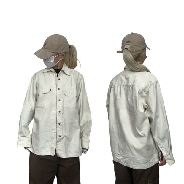 리바이스 아이보리 트러커 블루종 데님 자켓 청자켓 S