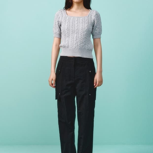 구호플러스 캐시미어 블렌드 케이블 니트