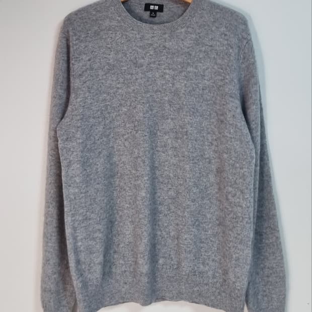 M ) 유니클로 그레이 캐시미어100% 니트 