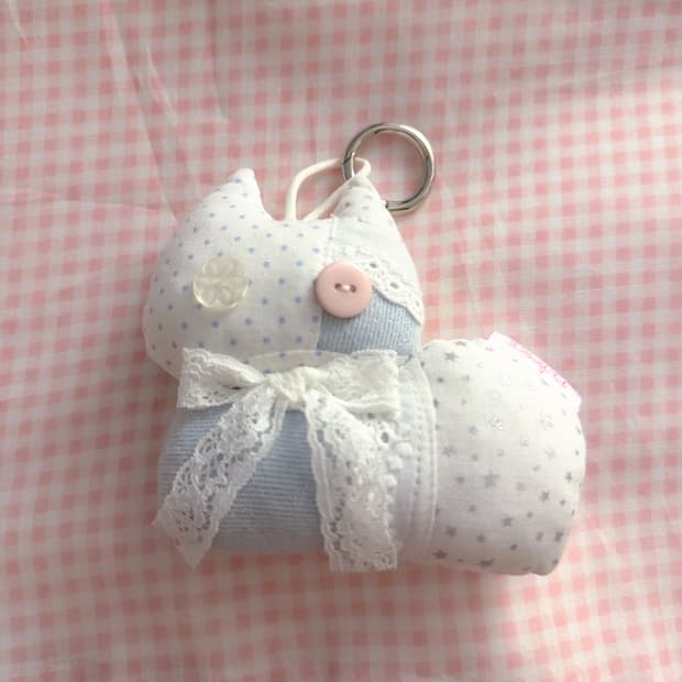 124u keyring 큰냥이들 고양이 단추눈 레이스 키링 모리걸 하구미