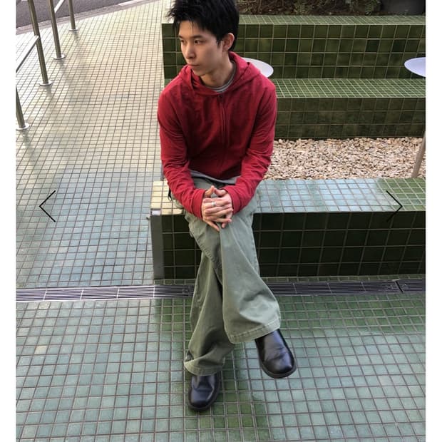리이리 cita slim hoodie zipup [red]