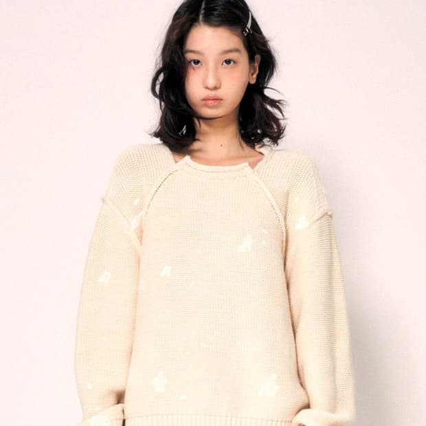 로레일즈 24 bleach washing heavy cotton knit