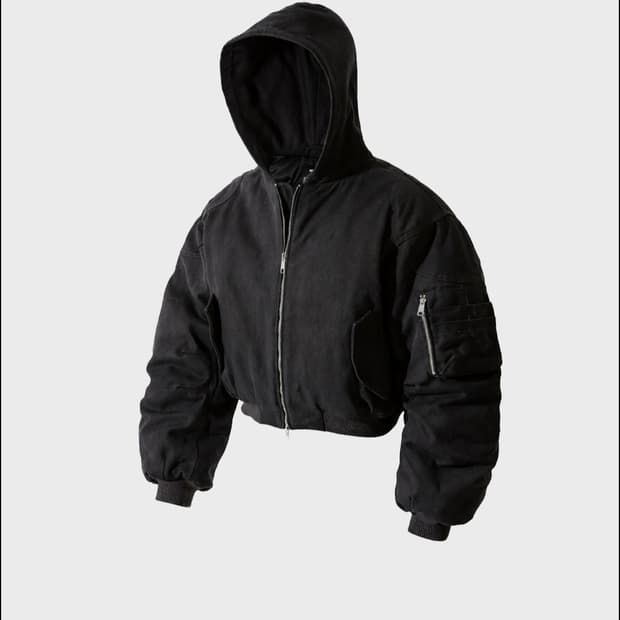 [로어링라드] WASHED HOOD BOMBER ASH BLACK