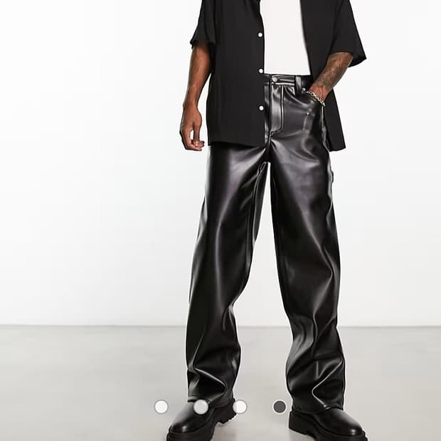 guess /게스 오리지널스 PU 카펜터 팬츠 블랙