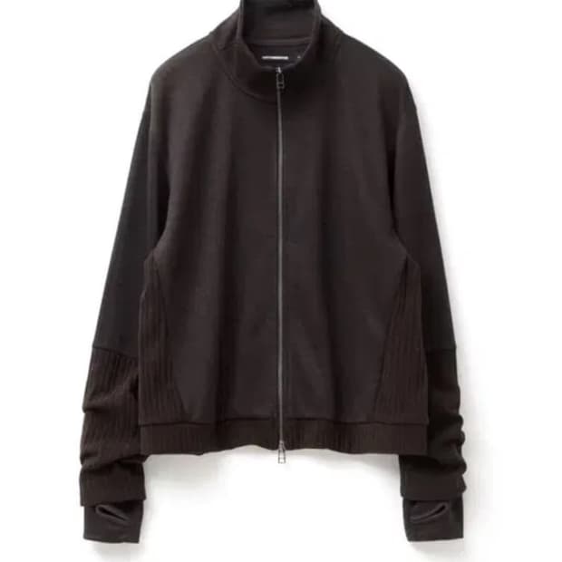 [3]해칭룸 더블 슬리브 트랙 가디건 다크브라운