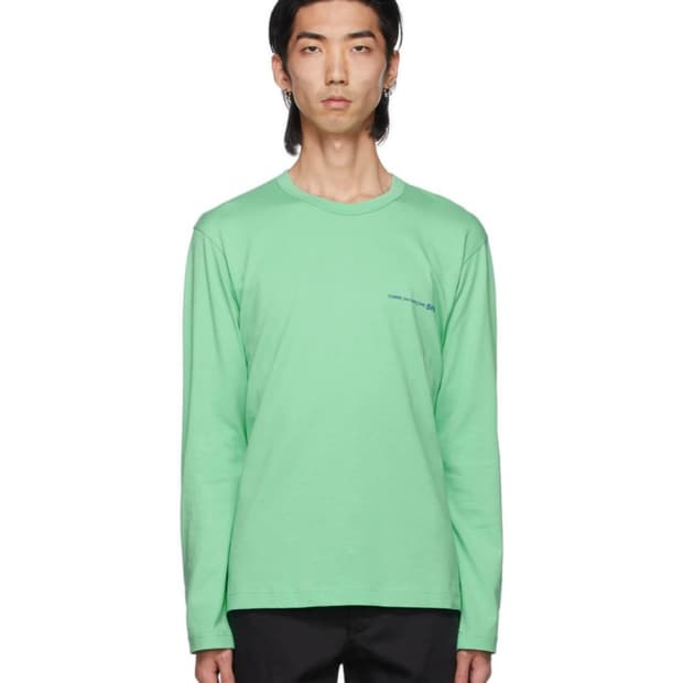 꼼데가르송 셔츠 라인 로고 롱슬리브 긴팔 티셔츠