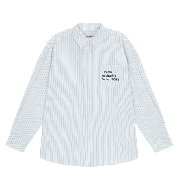 호노리포트 타이포 셔츠 스트라이프 