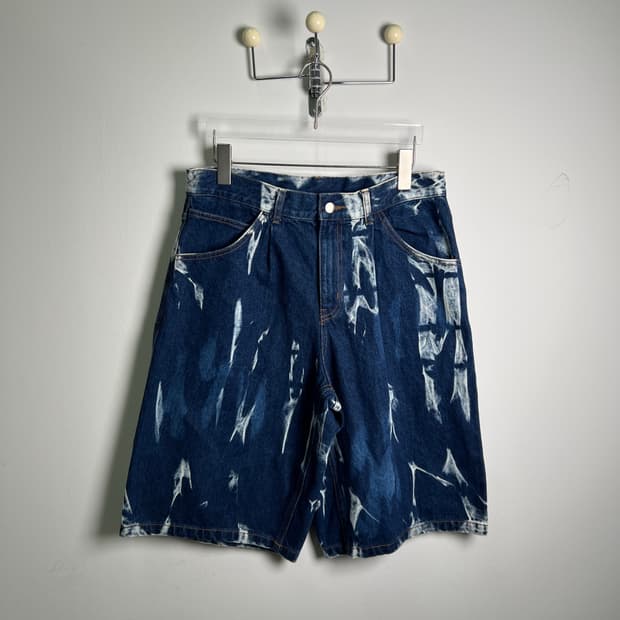 Crump 크럼프 타이다이 와이드 데님 버뮤다 팬츠 XL