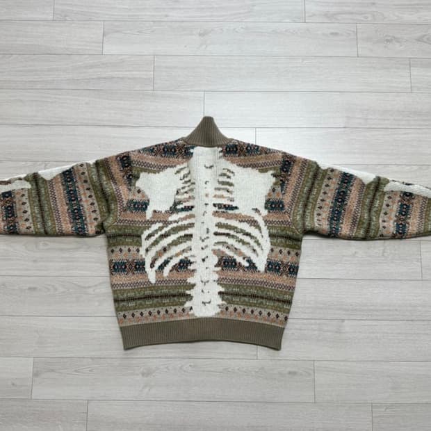 캐피탈 7G 울 페어아일 본 집숏 가디건 오렌지