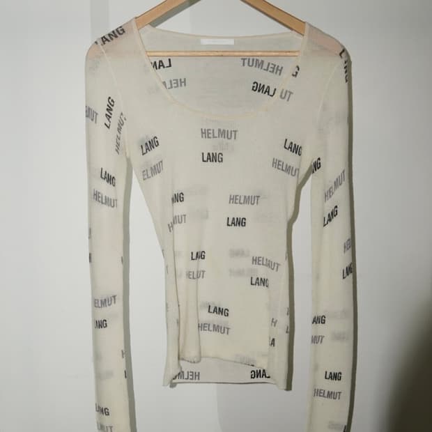 HELMUT LANG Logo Long Sleeve Knit Top