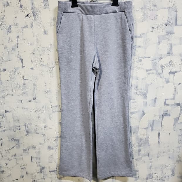 뮬라웨어 기모 회색 트레이닝 와이드 팬츠 