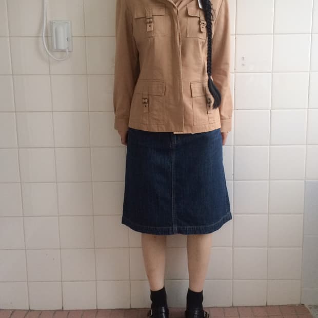 Belted multi pocket high neck jacket