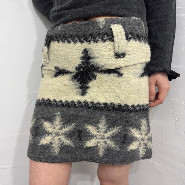 winter wool mini skirt