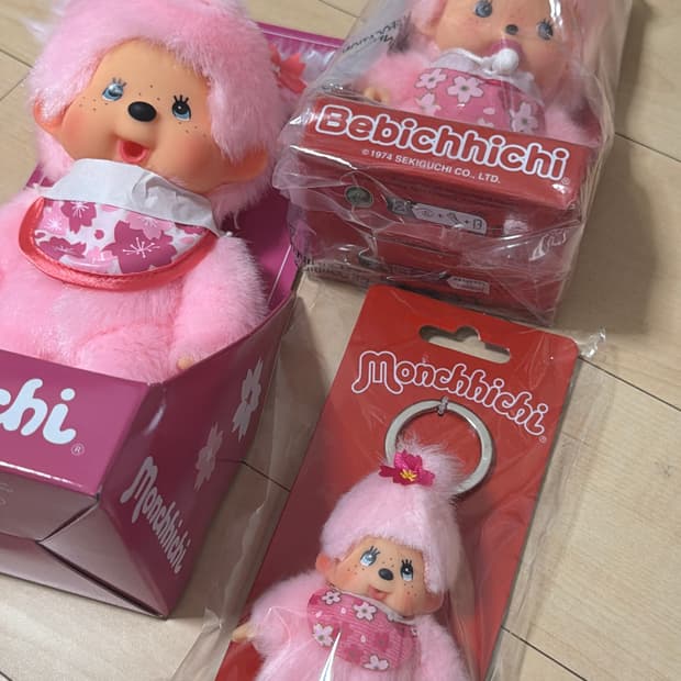 일괄)몬치치 베비치치 벚꽃 사쿠라 인형 키체인
