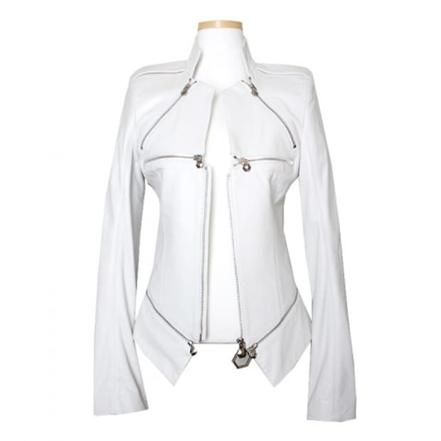 필립 플레인 화이트 램스킨 자켓 44