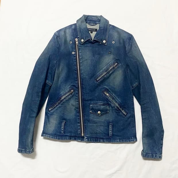 잭로즈 데님 더블 라이더 자켓