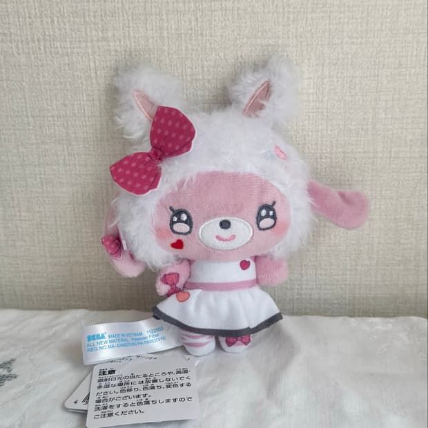 산리오 봉봉리본 하트 모헤어 