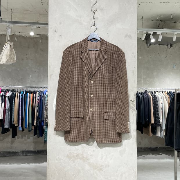 폴로 랄프로렌 블루라벨 브라운 하운드 투스 3B 울 블레이저