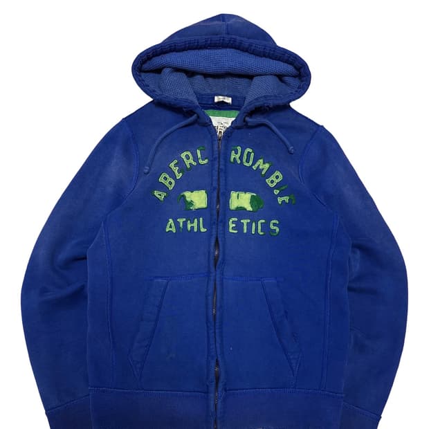 아베크롬비 아치로고 블루 후드집업