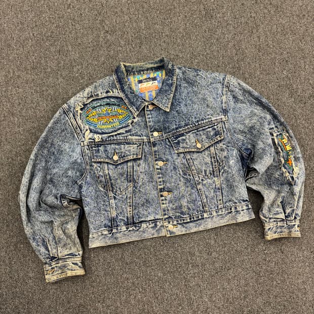 M)에드윈 Something 빈티지 자수 여성 데님자켓