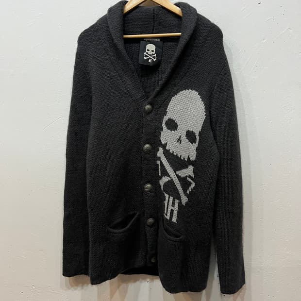 Hydrogen 락펑크 스컬 숄카라 가디건 